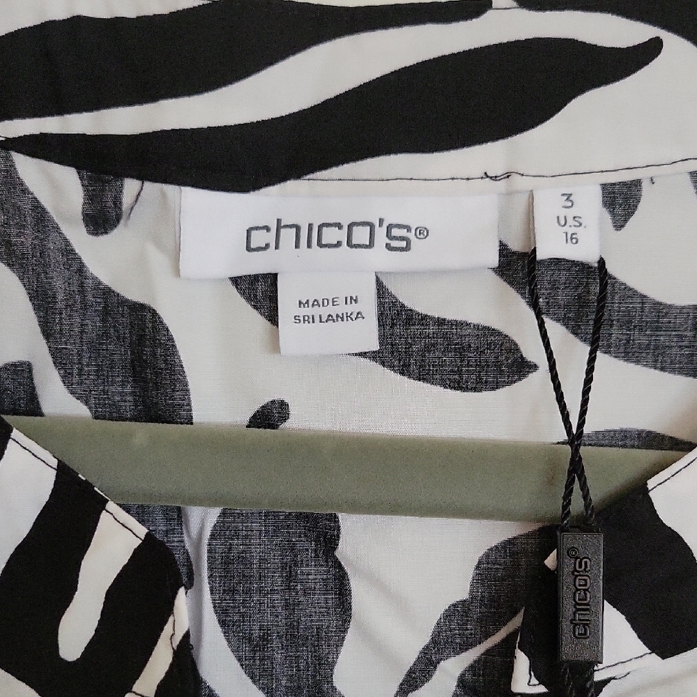 Chico's Black and White Patterned Dress - Picture 2 of 6